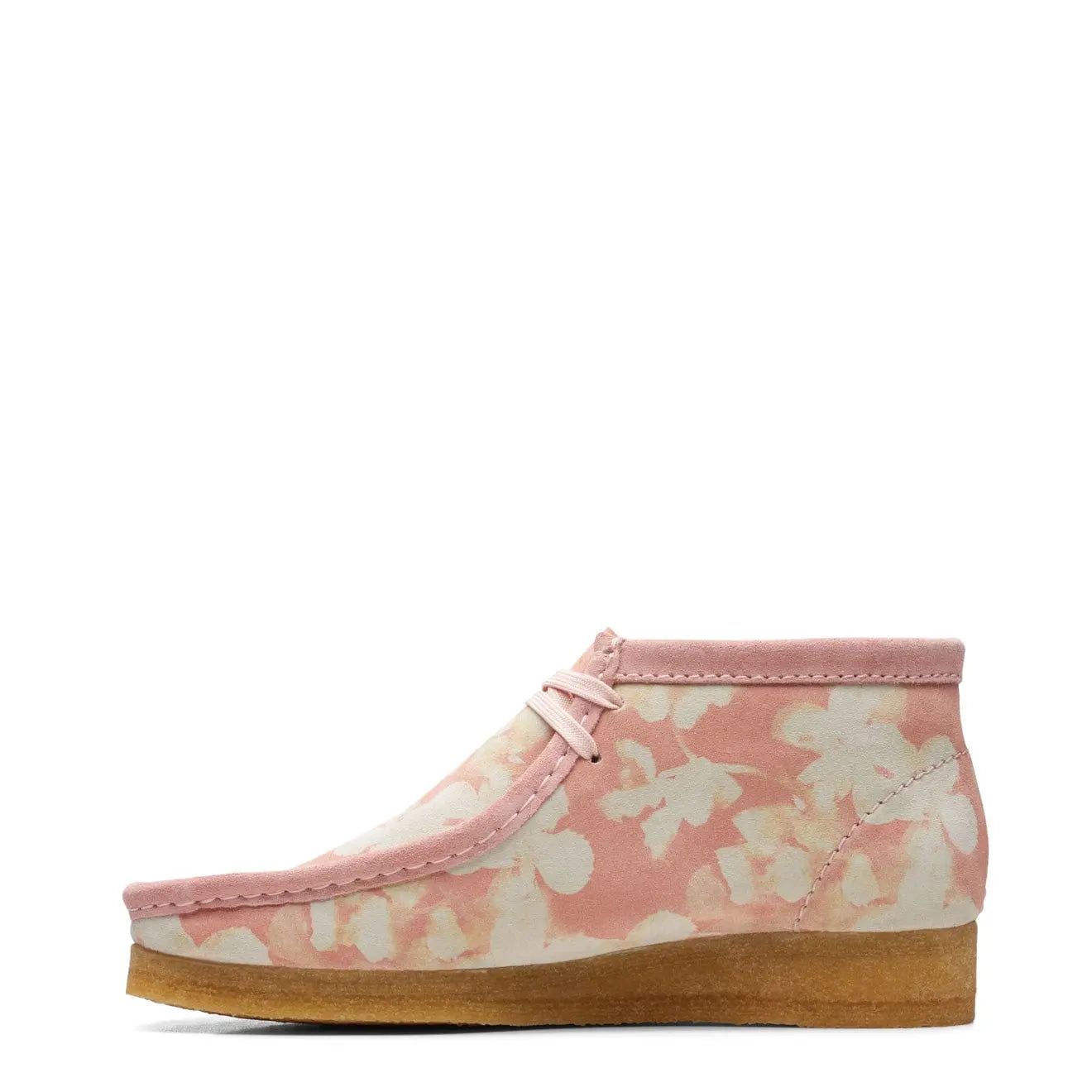 Clarks Originals Womens Wallabee Boot Pink Floral Clarks Originals