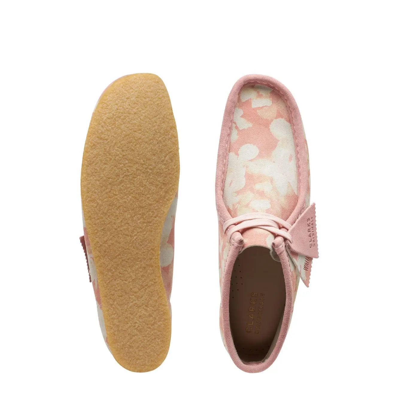 Clarks Originals Womens Wallabee Boot Pink Floral Clarks Originals