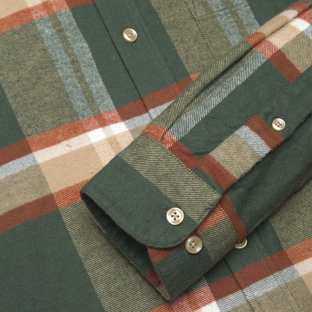 Portuguese Flannel Farm Shirt Green / Orange Portuguese Flannel