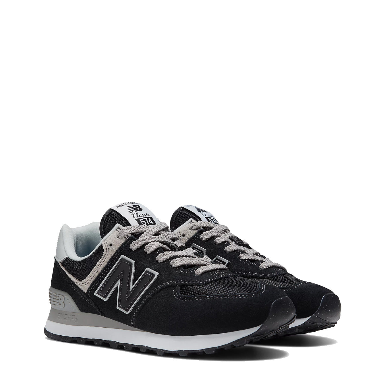 New Balance Womens 574 Trainers Black / White New Balance