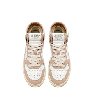 Autry Womens Medalist Mid Trainers White / Mushroom Autry