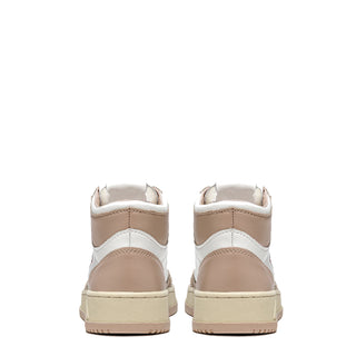 Autry Womens Medalist Mid Trainers White / Mushroom Autry