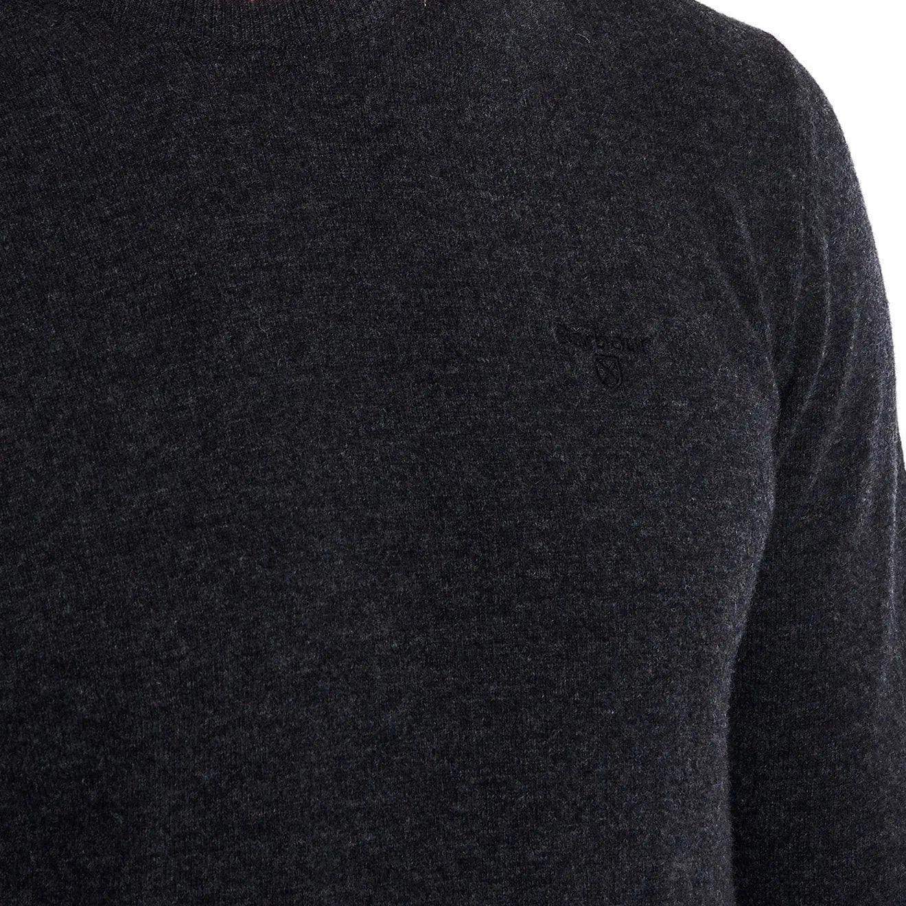 Barbour Essential Lambswool Crew Neck Charcoal - Parasol Store