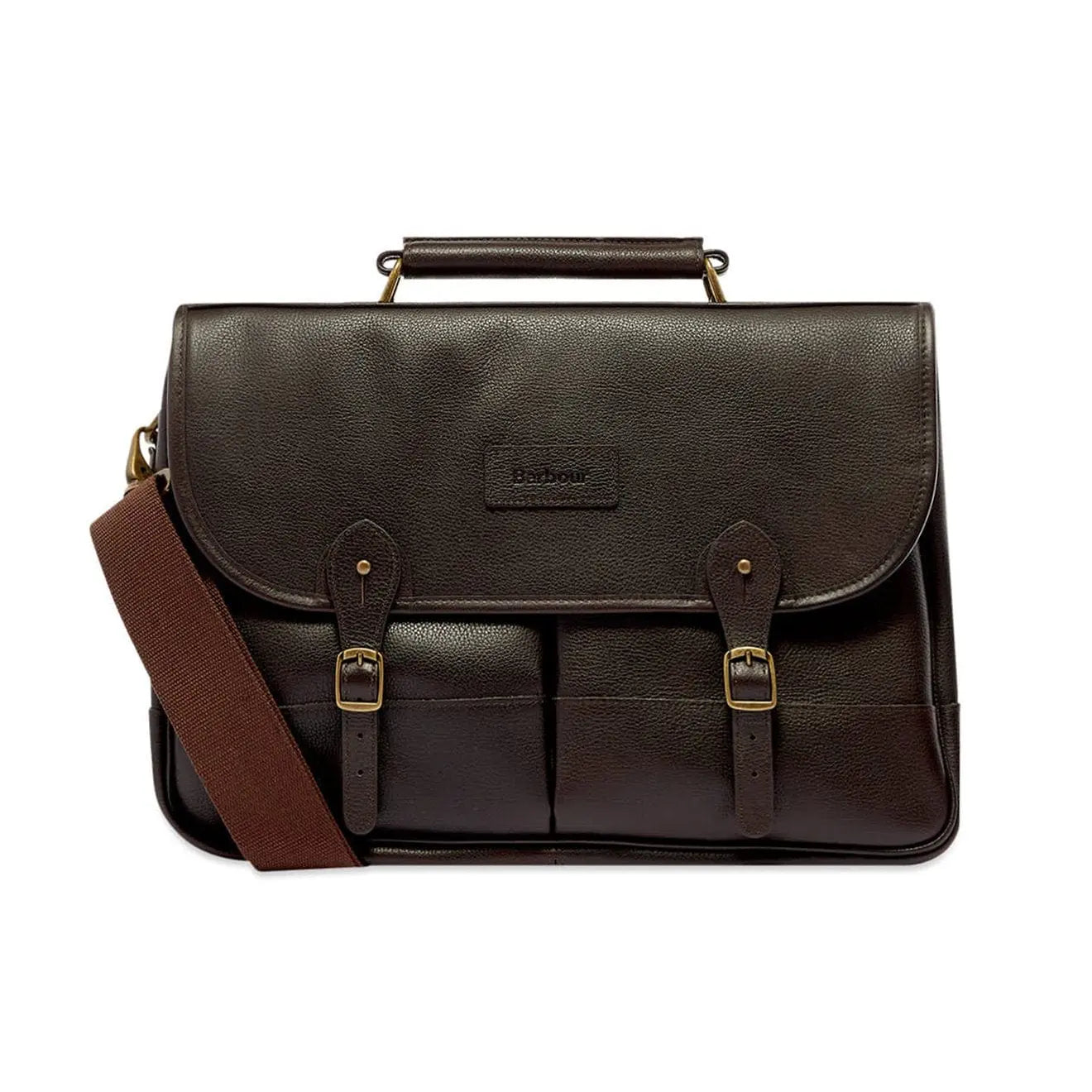 Barbour leather briefcase chocolate 2025