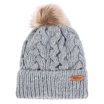 Barbour Womens Penshaw Beanie Hat Grey Barbour