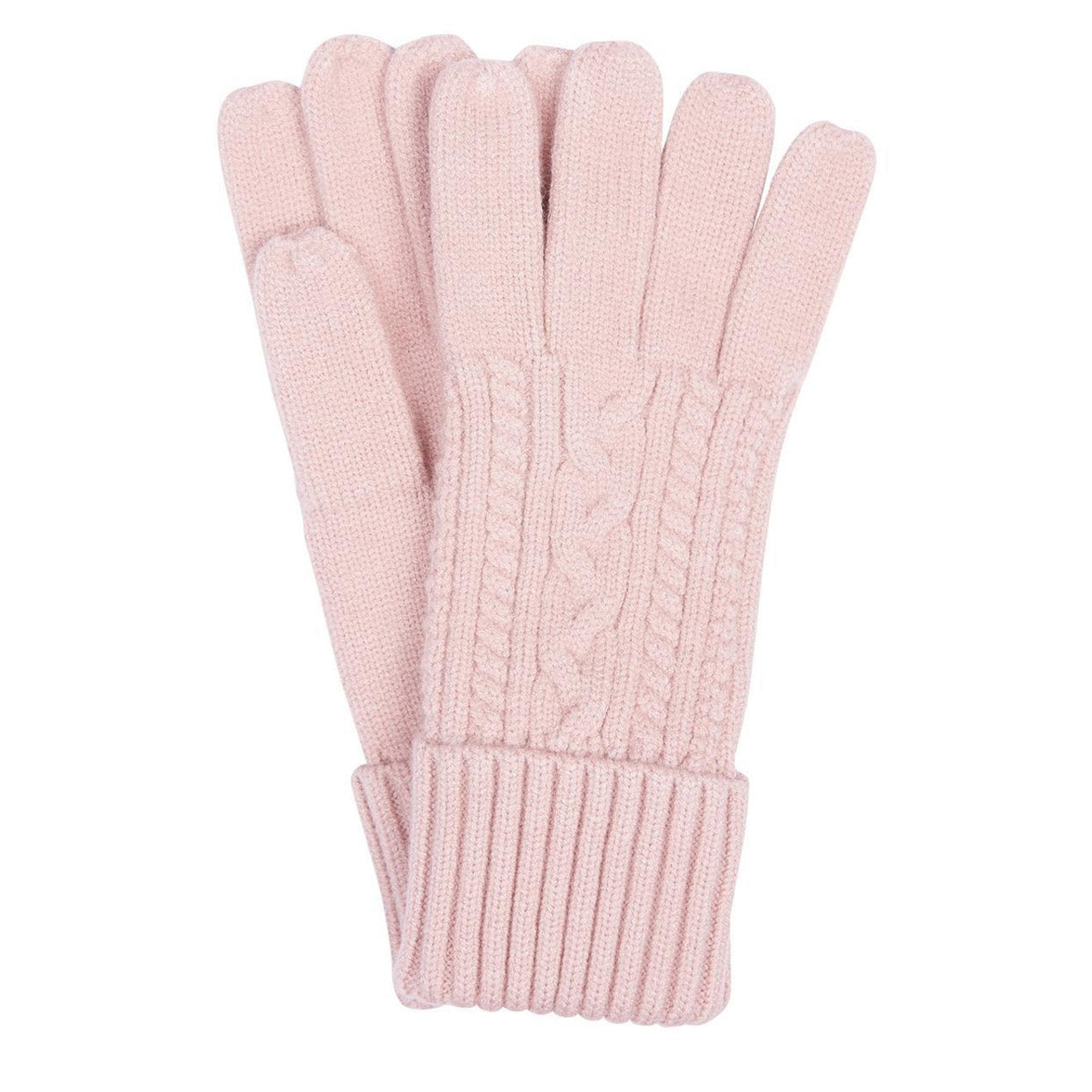 Barbour Womens Alnwick Knitted Gloves Rose Pink Parasol Store