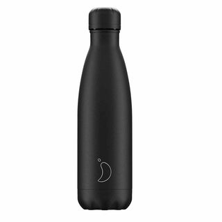 Chillys 500ml Water Bottle Monochrome All Black Chillys Bottles
