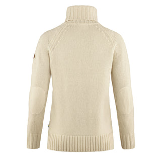 Fjallraven Womens Ovik Cable Knit Roller Neck Chalk White Fjallraven
