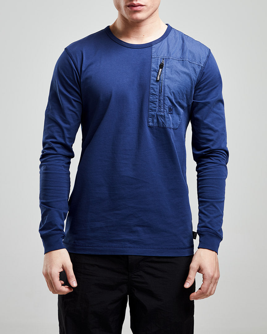 Left Hand L/S Patch Pocket Tee Navy Left Hand