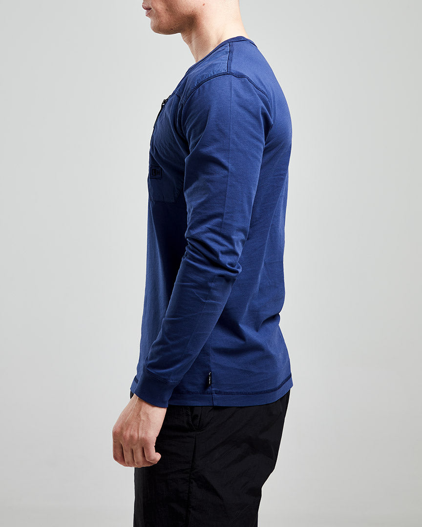 Left Hand L/S Patch Pocket Tee Navy Left Hand