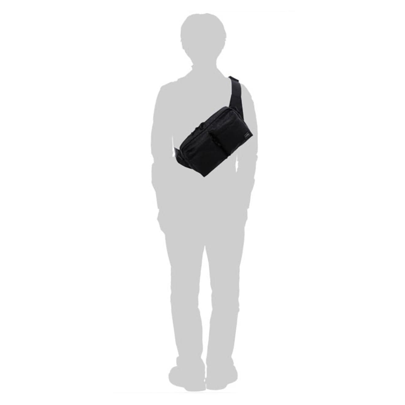 Porter-Yoshida and Co Force 2-Way Waist Bag Black - Parasol Store