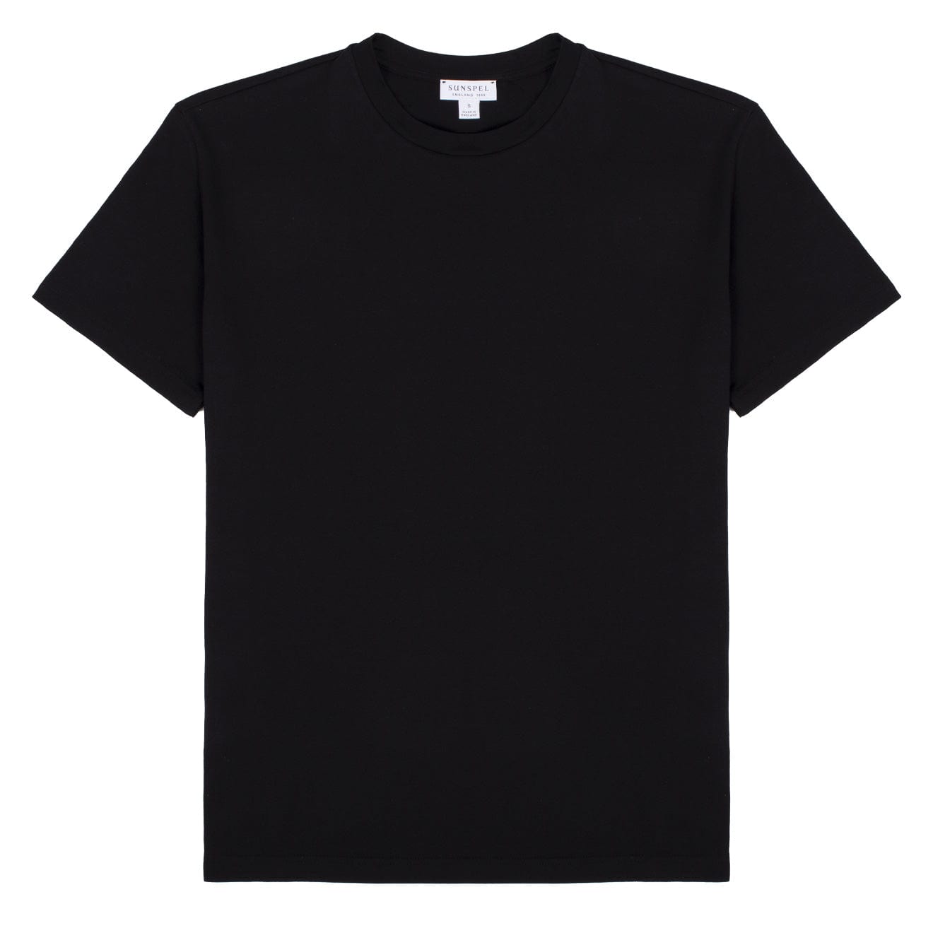 Sunspel Womens Boy Fit Crew Neck T-Shirt Black Sunspel