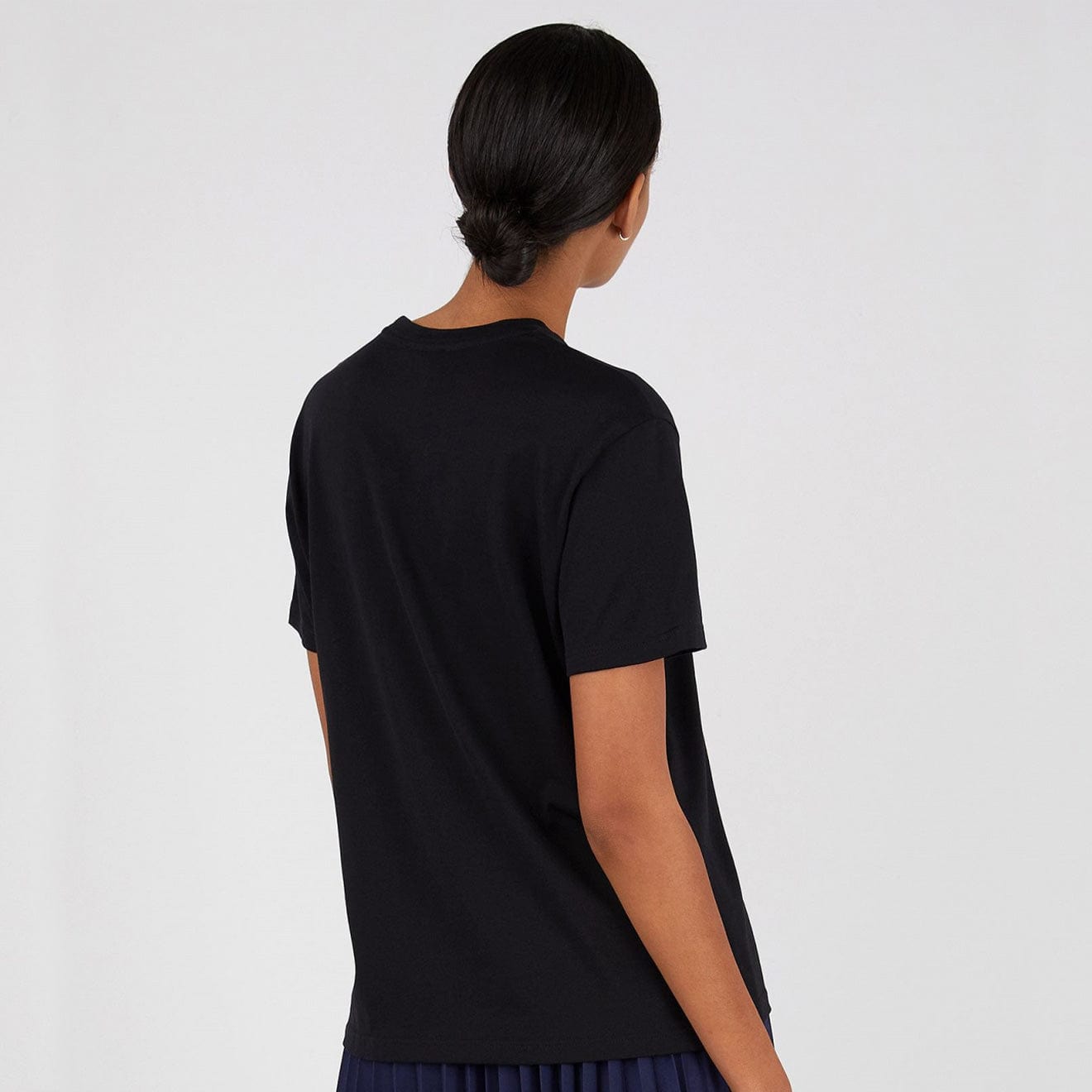 Sunspel Womens Boy Fit Crew Neck T-Shirt Black Sunspel