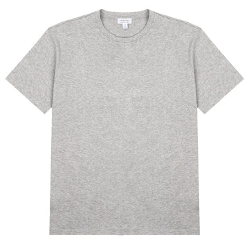 Sunspel Womens Boy Fit T-Shirt Grey Melange Sunspel