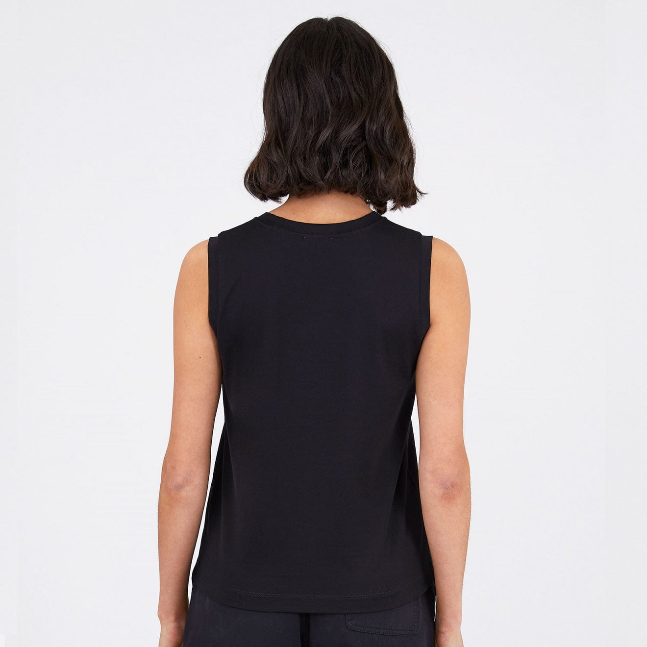 Sunspel Womens Boy Fit Tank T-Shirt Black Sunspel