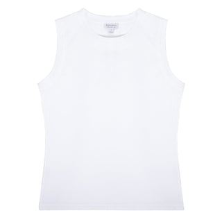 Sunspel Womens Boy Fit Tank T-Shirt White Sunspel