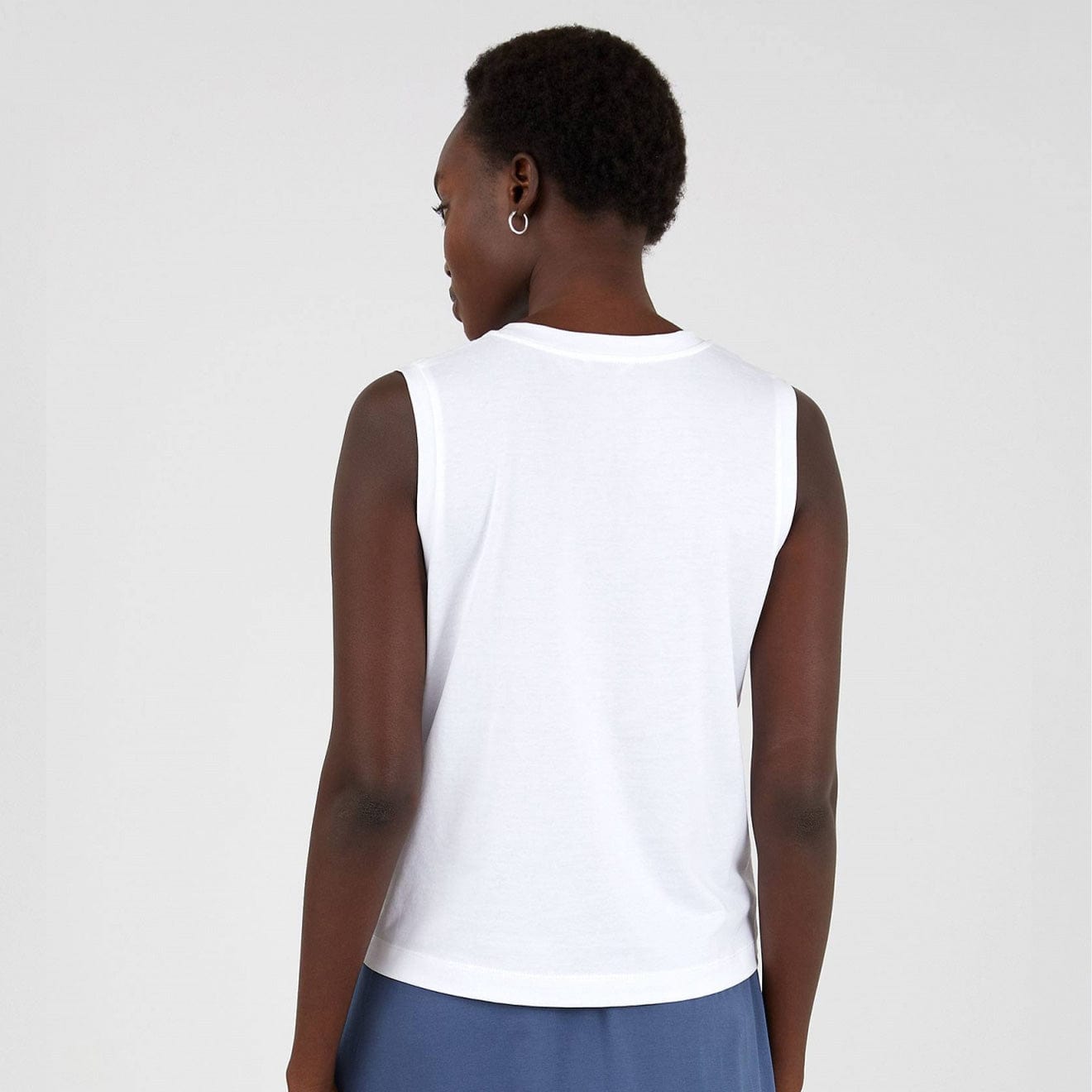 Sunspel Womens Boy Fit Tank T-Shirt White Sunspel