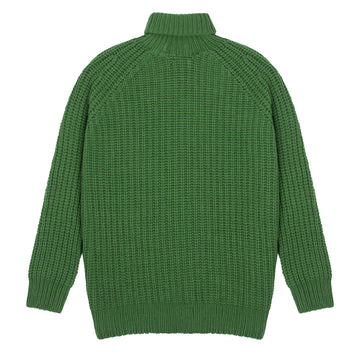 Sunspel Womens Chunky Roll Neck Jumper Bright Green Sunspel