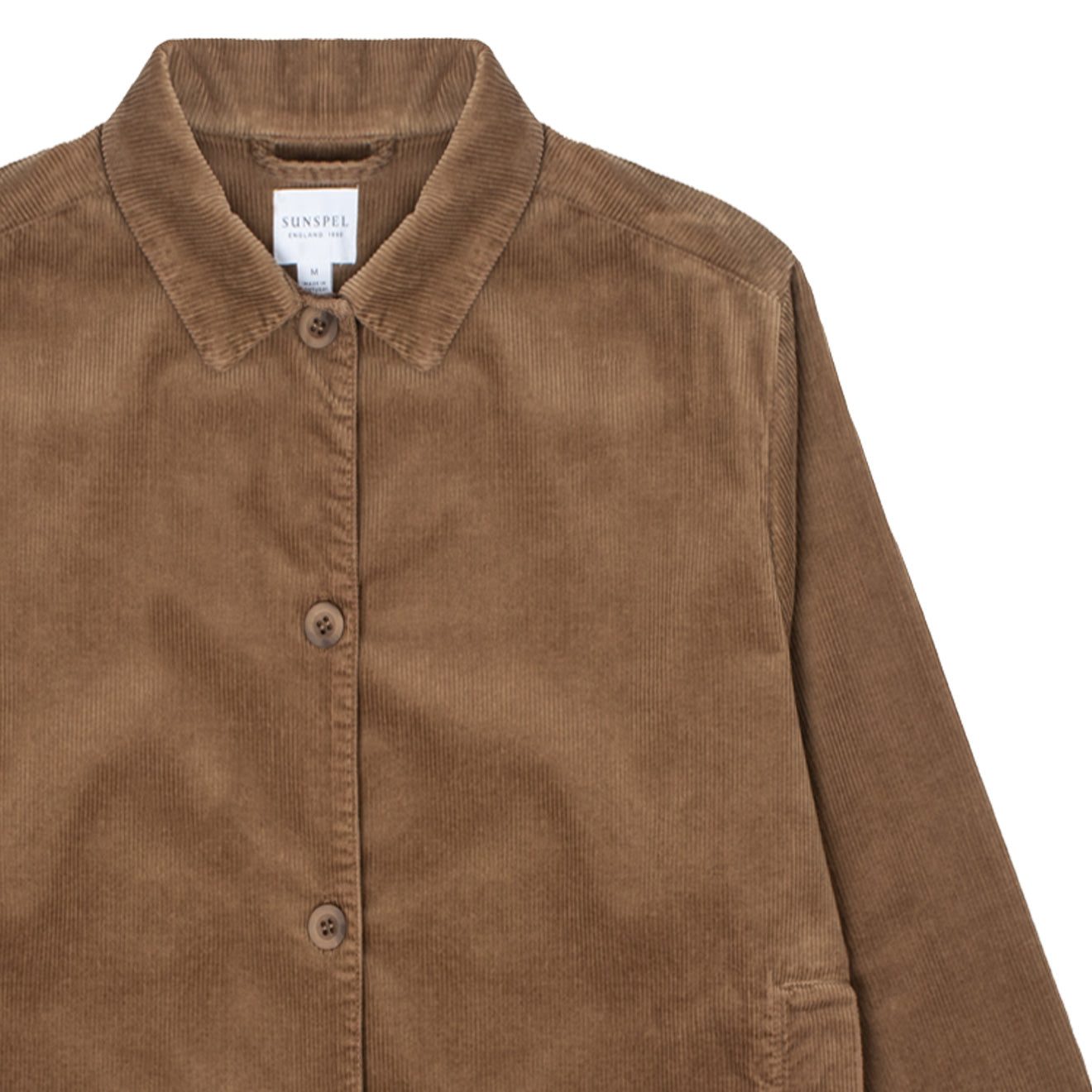 Sunspel Womens Corduroy Boxy Jacket Dark Camel Sunspel