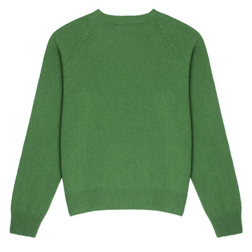Sunspel Womens Lambswool Crew Neck Jumper Bright Green Sunspel