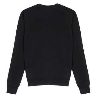 Sunspel Womens Merino Silk Crew Neck Jumper Black Sunspel