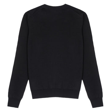 Sunspel Womens Merino Silk Crew Neck Jumper Black Sunspel