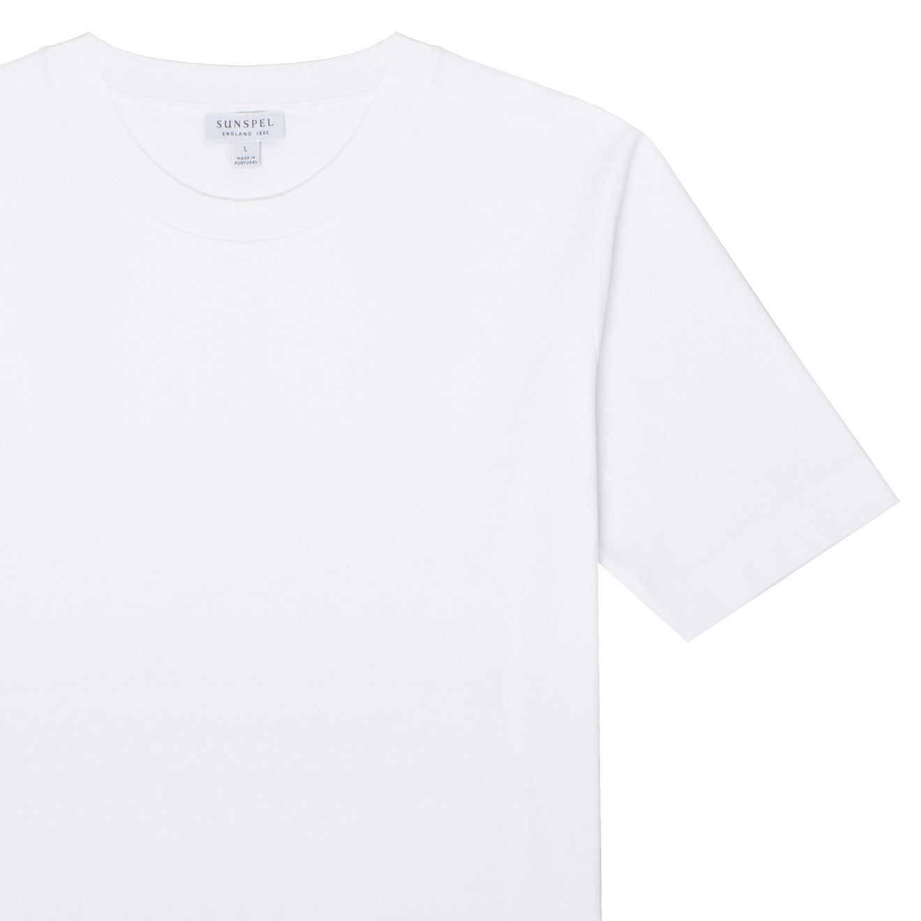Sunspel Womens Mid Sleeve T-Shirt White Sunspel