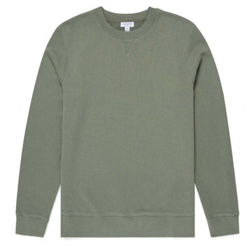 Sunspel Loopback Sweatshirt Light Khaki Sunspel