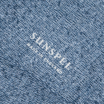 Sunspel Organic Cotton Socks Teal / Storm Blue Twist Sunspel