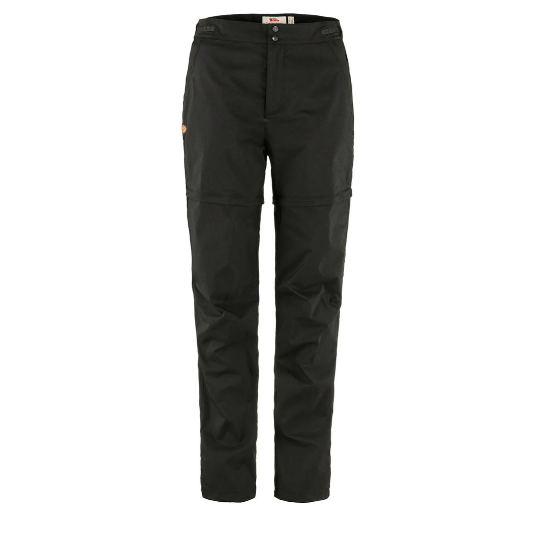 Fjallraven Womens Abisko Hike Zip-Off Trousers Reg Leg Black - Parasol Store