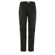 Fjallraven Womens Abisko Hike Zip-Off Trousers Reg Leg Black - Parasol Store