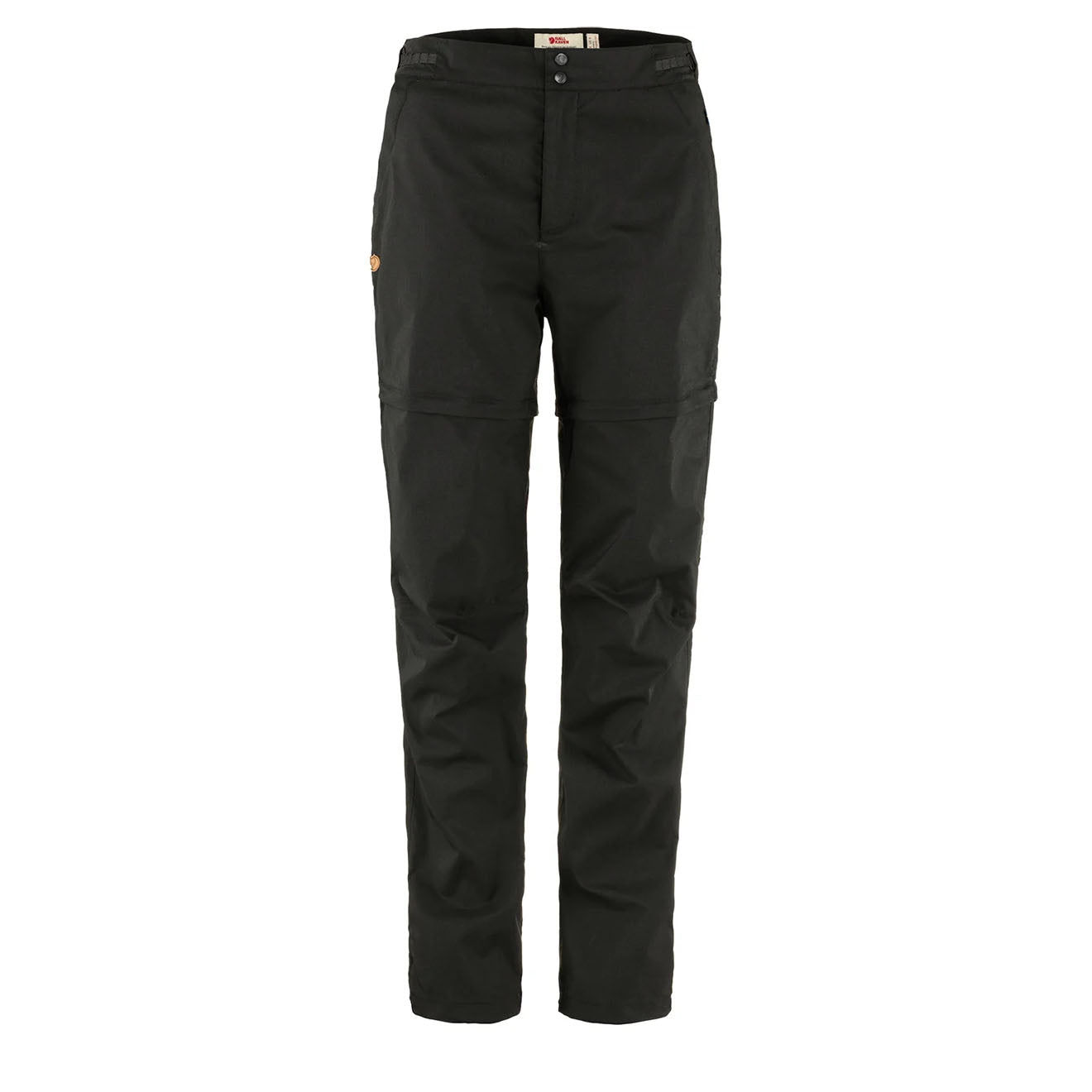 Fjallraven Womens Abisko Hike Zip-Off Trousers Reg Leg Black - Parasol Store