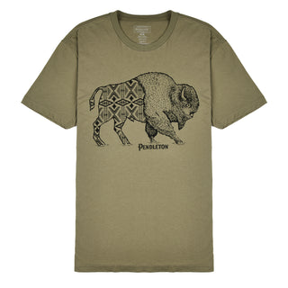 Pendleton Jacquard Bison Graphic Tee Light Olive / Black Pendleton