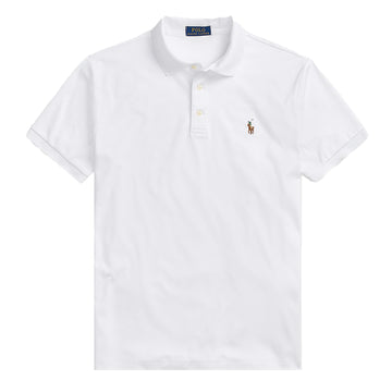 Polo Ralph Lauren Pima Cotton SS Polo Shirt Slim Fit White - Parasol Store