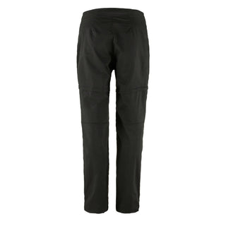 Fjallraven Womens Abisko Hike Zip-Off Trousers Reg Leg Black - Parasol Store