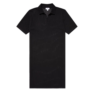 Sunspel Womens Lace Mesh Polo Dress Black - Parasol Store