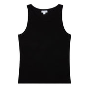 Sunspel Womens Ribbed Tank Top Black - Parasol Store
