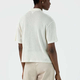 Sunspel Womens Lace Mesh Shirt Ecru - Parasol Store