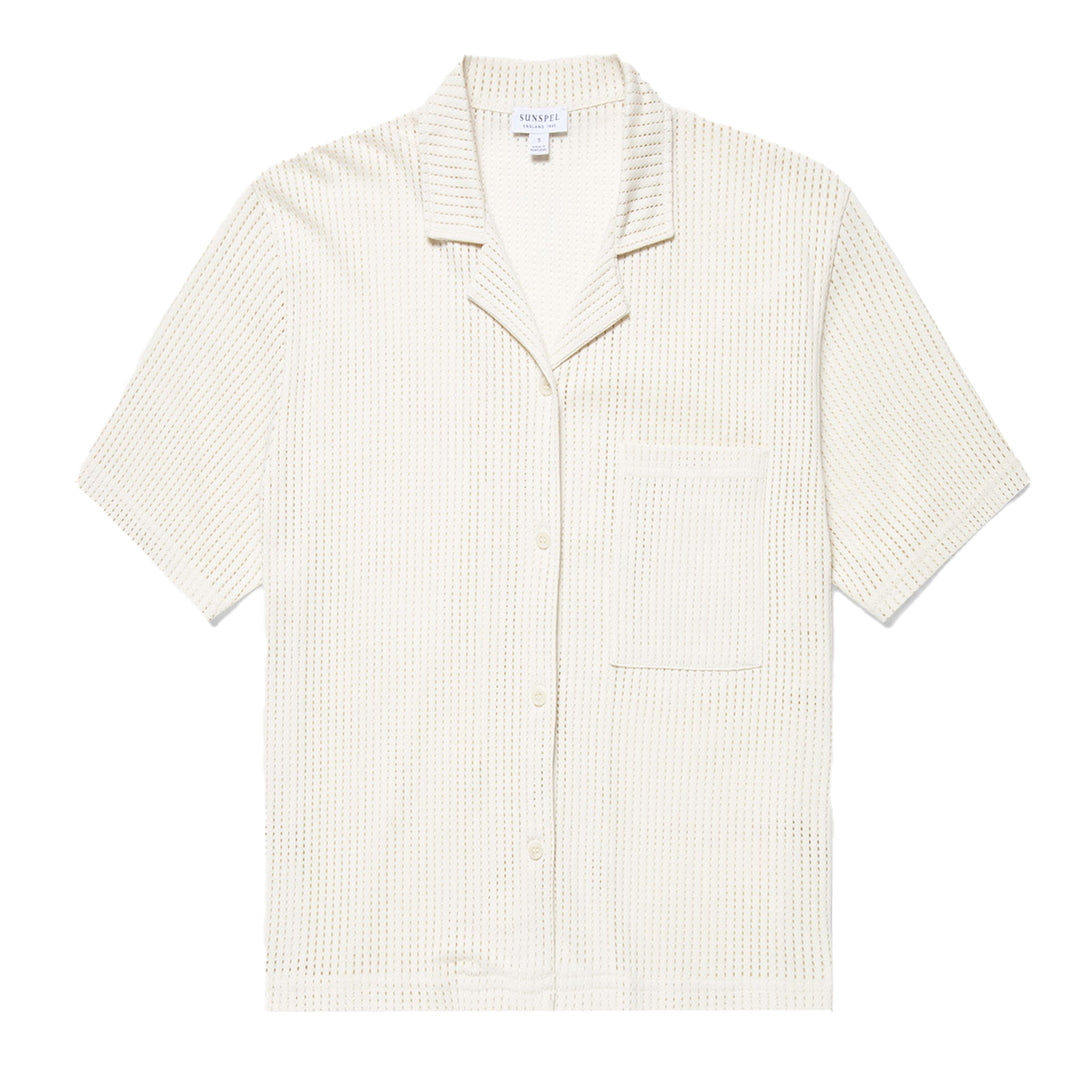 Sunspel Womens Lace Mesh Shirt Ecru - Parasol Store