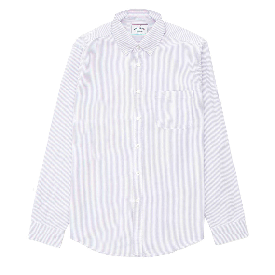 Portuguese Flannel L/S Oxford Button Down Belavista Shirt Stripe Lavanda - Parasol Store