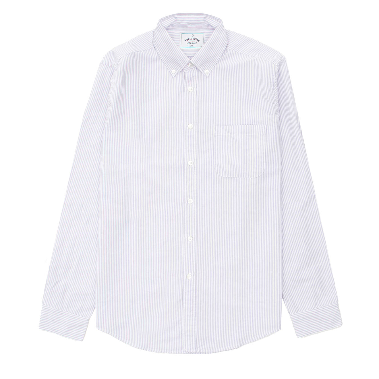 Portuguese Flannel L/S Oxford Button Down Belavista Shirt Stripe Lavanda - Parasol Store