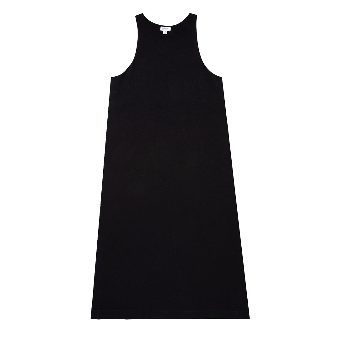 Sunspel Womens Jersey Midi Dress Black - Parasol Store