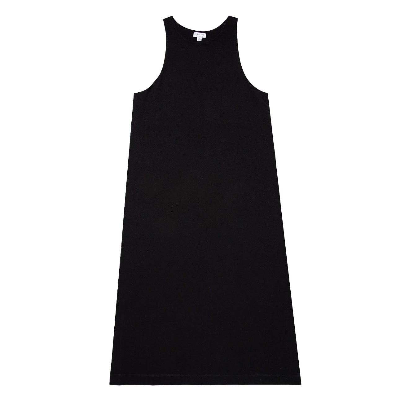 Sunspel Womens Jersey Midi Dress Black - Parasol Store