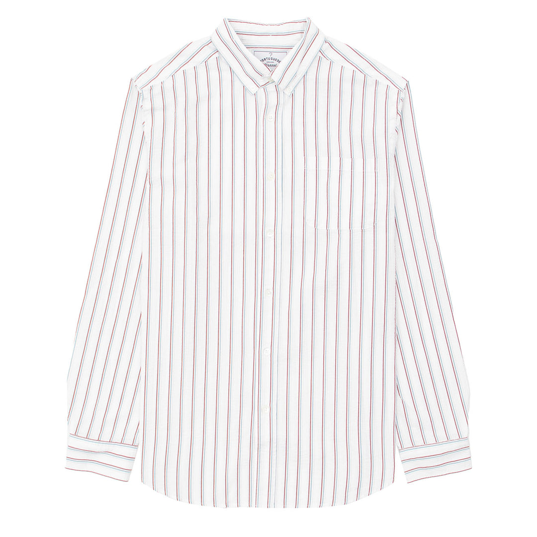 Portuguese Flannel L/S Seersucker Atlantico Shirt Multi Stripe - Parasol Store