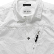 Left Hand Zip Pocket Shirt Off White - Parasol Store