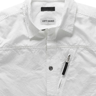 Left Hand Zip Pocket Shirt Off White - Parasol Store