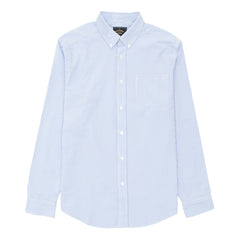 Portuguese Flannel L/S Seersucker Atlantico Shirt Stripe Blue - Parasol Store