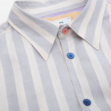 Paul Smith L/S Regular Fit Shirt Light Blue and White Stripes - Parasol Store