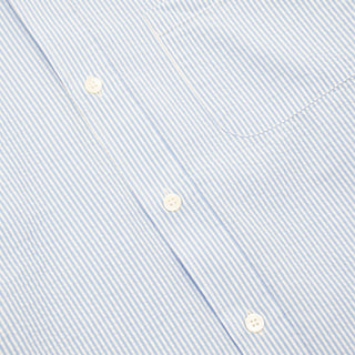 Portuguese Flannel L/S Seersucker Atlantico Shirt Stripe Blue - Parasol Store