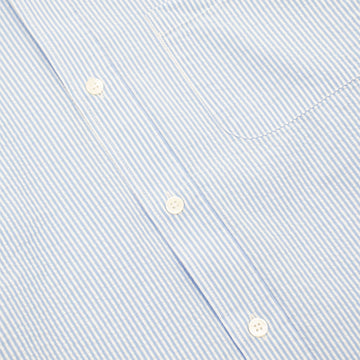 Portuguese Flannel L/S Seersucker Atlantico Shirt Stripe Blue - Parasol Store
